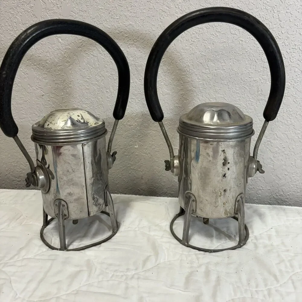PAIR Vintage Railroad Lantern Conger Train Signal Lamp Work Lights Untested